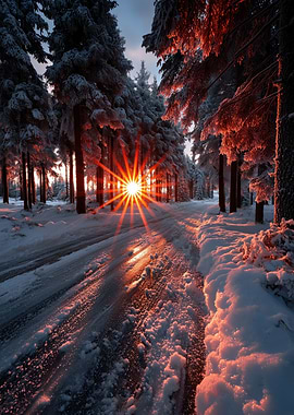 Winter Forest Sunrise