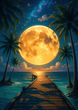 Tropical Moonlight Pier
