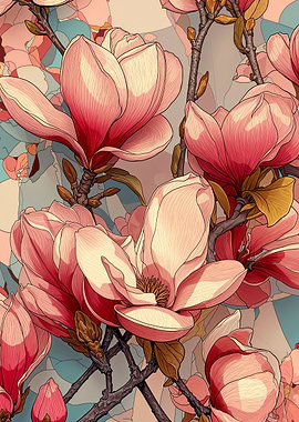 Magnolia Floral Pattern