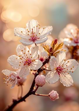 Cherry Blossoms in Warm Light