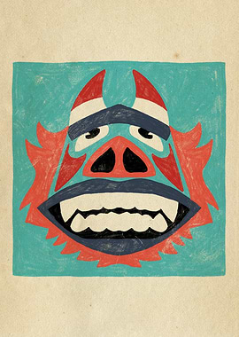 Dancing Diablitos - Monster Face Illustration