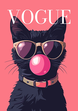 Vogue Cat with Bubblegum