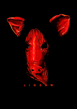 Jigsaw Pig Mask Illustration