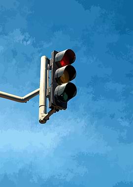 Traffic Light Against Blue Sky