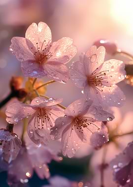 Pink Spring Cherry Blossoms