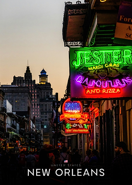 New Orleans Neon Street Scene