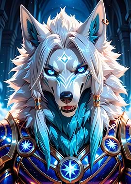 Fantasy Wolf Warrior Portrait