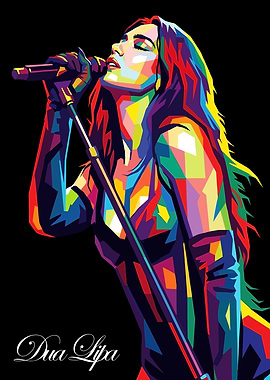 Dua Lipa Pop Art Portrait