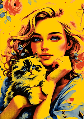 Woman and Cat Portrait