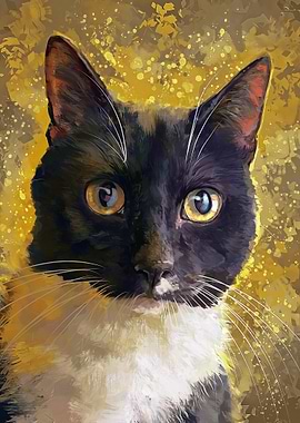 Tuxedo Cat Portrait