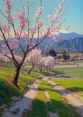Cherry Blossom Landscape
