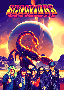 Scorpions Band Retro Art