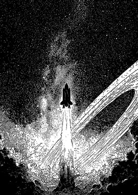 Space Shuttle Launching into Space