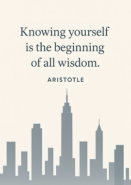 Knowing Yourself: Aristotle Quote with Skyline
