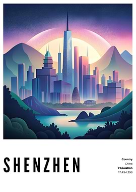 Shenzhen Cityscape Art Print