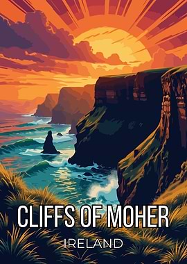 Ireland Moher Golden Horizon