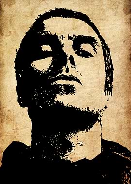 Liam Gallagher Portrait in Black and Beige