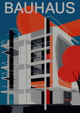 Bauhaus Architecture Illustration