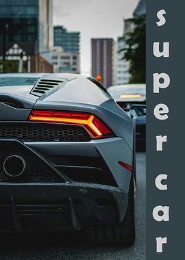 Gray Supercar Rear View