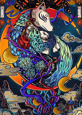 Fox Spirit and Cub Illustration