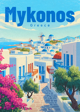 Golden Dusk Over Mykonos