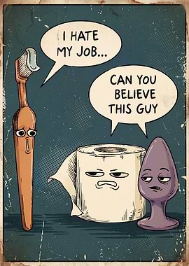 Funny Retro Bathroom Conversation