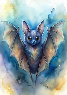 Watercolor Bat