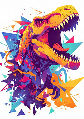 Geometric Tyrannosaurus Rex Illustration