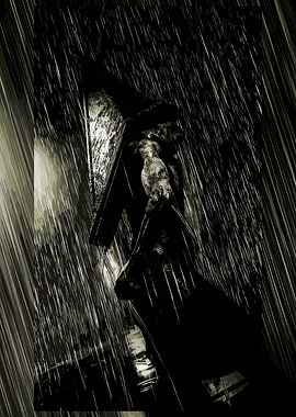 Dark Figure in Rain