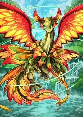 Floral Dragon Fantasy Landscape