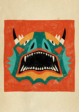 Dancing Diablitos - Monster Face Illustration
