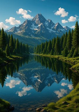 Mountain Reflection in Lake