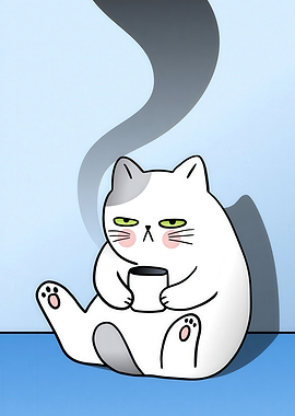 Grumpy Cat with Coffee