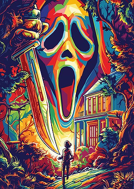 Scream Movie Poster Colorful Art