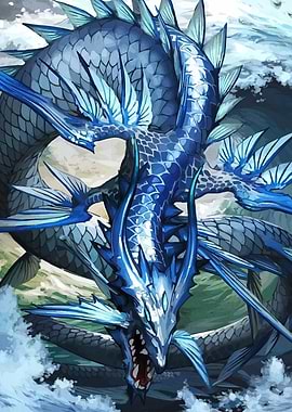Blue Sea Dragon Illustration