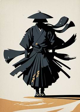 Stylized Samurai Warrior Illustration