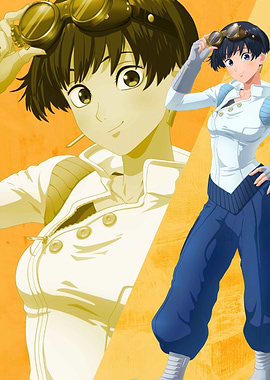 Anime Girl with Goggles and Uniform