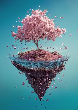 Floating Cherry Blossom Island