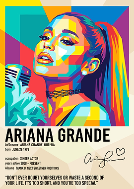 Ariana Grande Pop Art Portrait