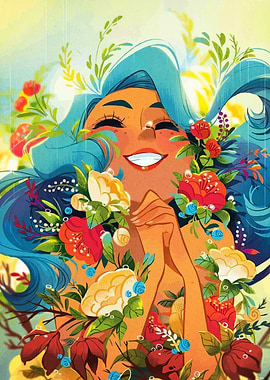 Floral Woman Illustration