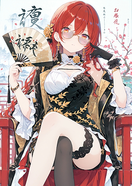 Anime Girl in Traditional Dress