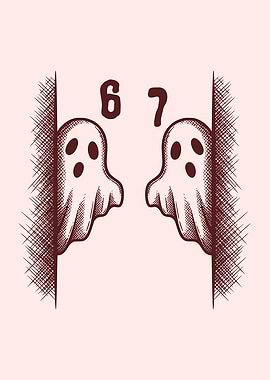 Peeking Ghosts Saying 67 Funny Halloween Six Seven Humor