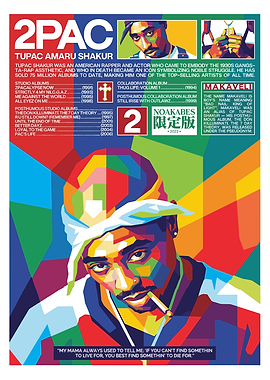 2Pac Colorful Portrait