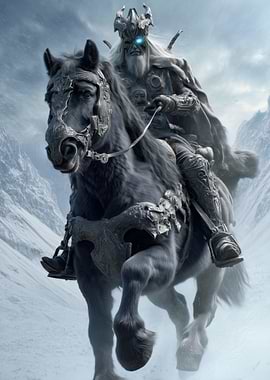 Odin Riding Demonic Horse Sleipnir