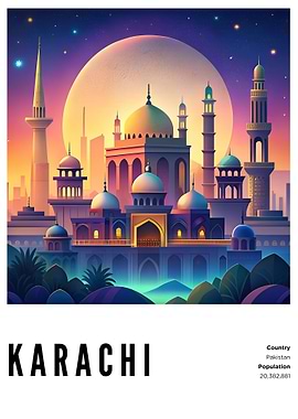 Karachi Pakistan Cityscape Art