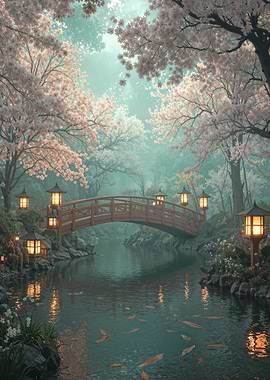 Garden Bridge and Lanterns