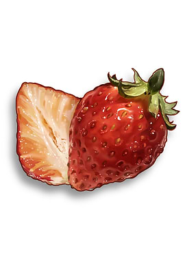 Strawberry and a half illustration