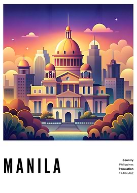 Manila Cityscape Illustration