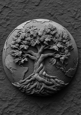 Tree of Life Earth Stone Carving