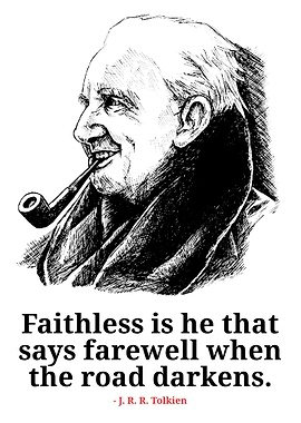 J.R.R. Tolkien Portrait with Quote